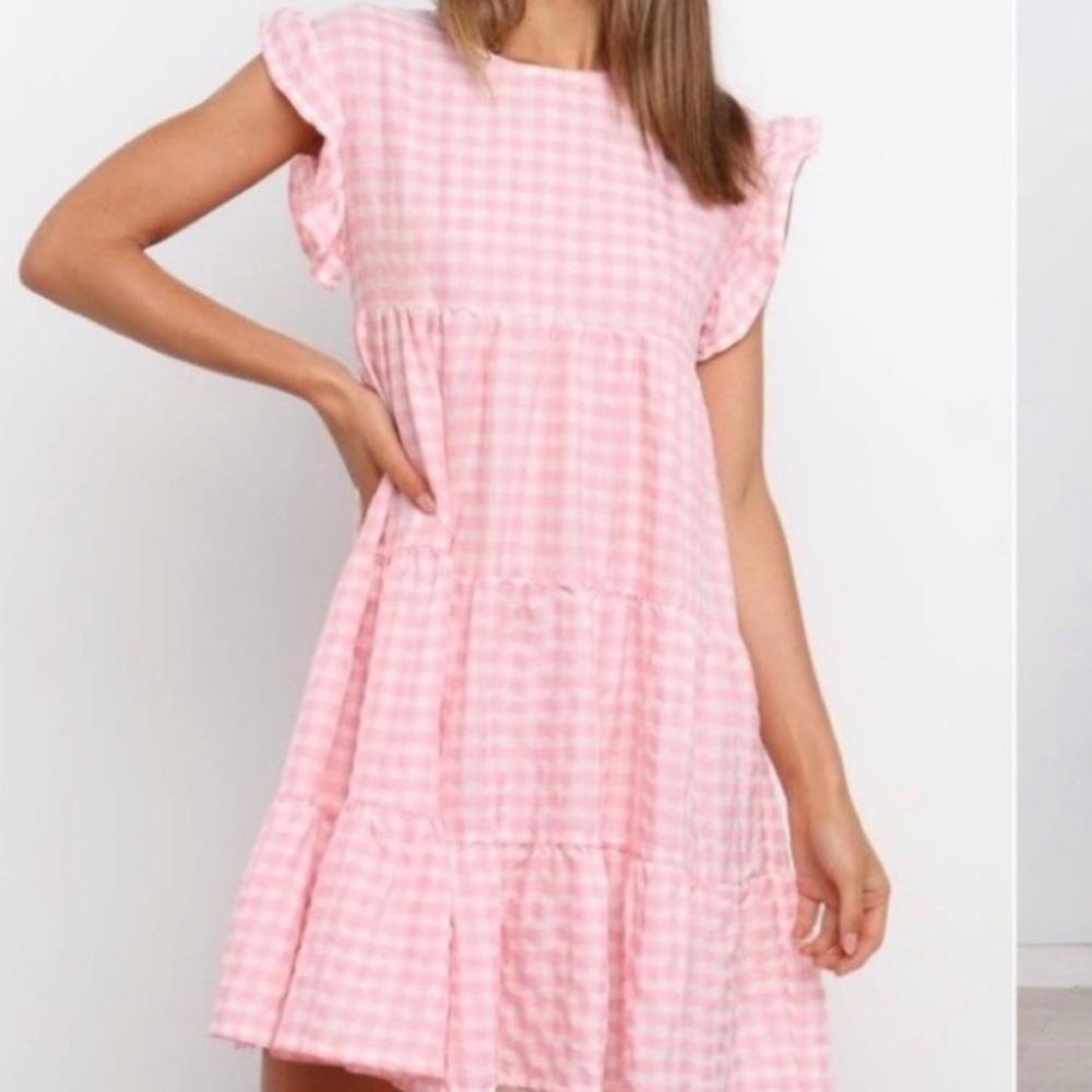 Pink Gingham Mini Dress